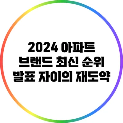 2024 아파트 브랜드 최신 순위 발표: 자이의 재도약