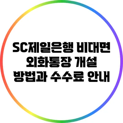 SC제일은행 비대면 외화통장 개설 방법과 수수료 안내