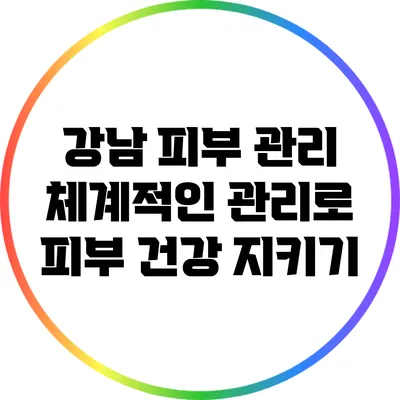 강남 피부 관리: 체계적인 관리로 피부 건강 지키기
