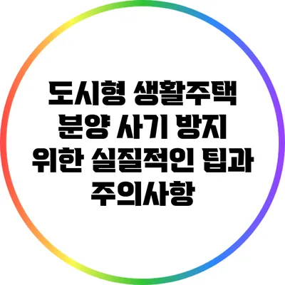 도시형 생활주택 분양 사기 방지 위한 실질적인 팁과 주의사항