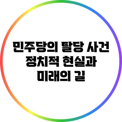 민주당의 탈당 사건: 정치적 현실과 미래의 길