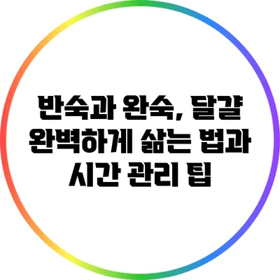 반숙과 완숙, 달걀 완벽하게 삶는 법과 시간 관리 팁