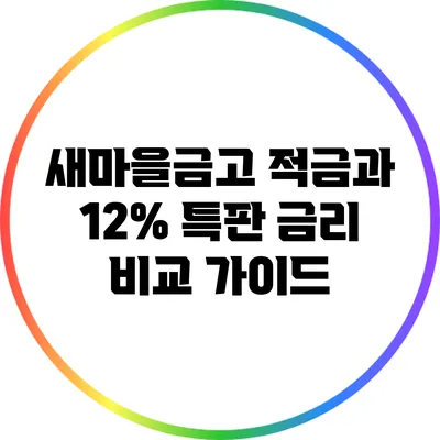 새마을금고 적금과 12% 특판 금리 비교 가이드