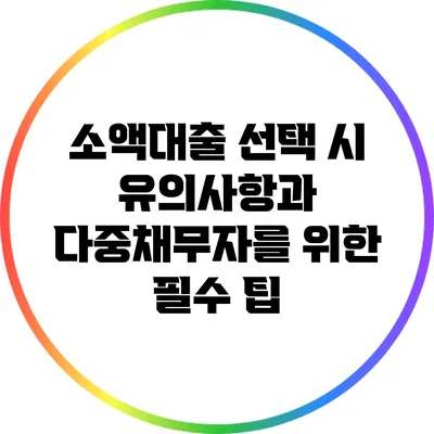 소액대출 선택 시 유의사항과 다중채무자를 위한 필수 팁