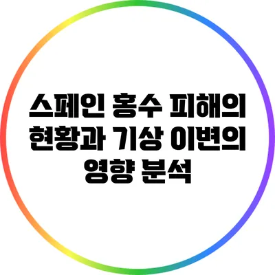 스페인 홍수 피해의 현황과 기상 이변의 영향 분석