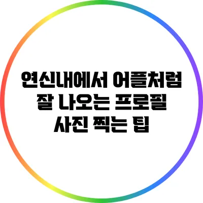 연신내에서 어플처럼 잘 나오는 프로필 사진 찍는 팁