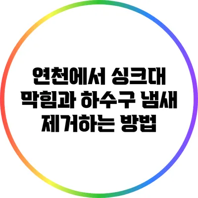 연천에서 싱크대 막힘과 하수구 냄새 제거하는 방법