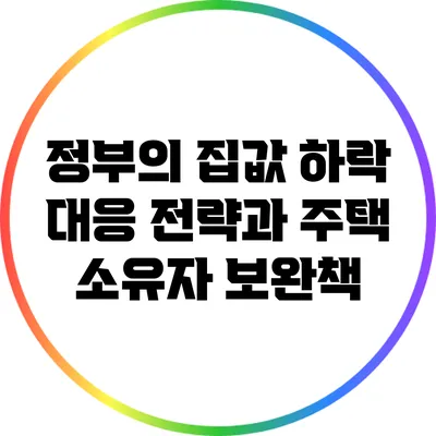 정부의 집값 하락 대응 전략과 주택 소유자 보완책