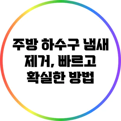 주방 하수구 냄새 제거, 빠르고 확실한 방법