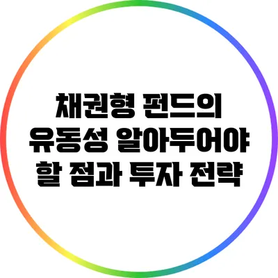 채권형 펀드의 유동성: 알아두어야 할 점과 투자 전략