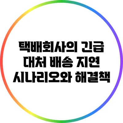택배회사의 긴급 대처: 배송 지연 시나리오와 해결책