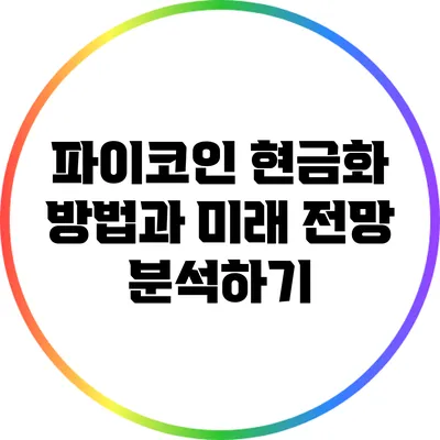 파이코인 현금화 방법과 미래 전망 분석하기