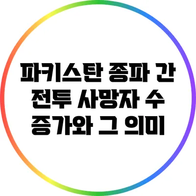 파키스탄 종파 간 전투 사망자 수 증가와 그 의미