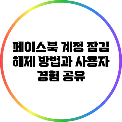 페이스북 계정 잠김 해제 방법과 사용자 경험 공유