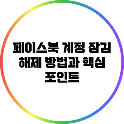 페이스북 계정 잠김 해제 방법과 핵심 포인트