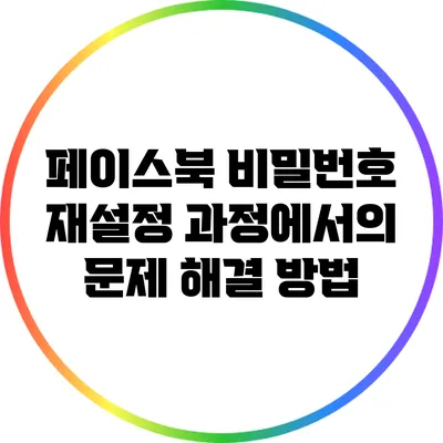 페이스북 비밀번호 재설정 과정에서의 문제 해결 방법