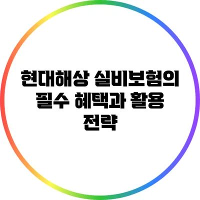현대해상 실비보험의 필수 혜택과 활용 전략