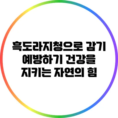 흑도라지청으로 감기 예방하기: 건강을 지키는 자연의 힘