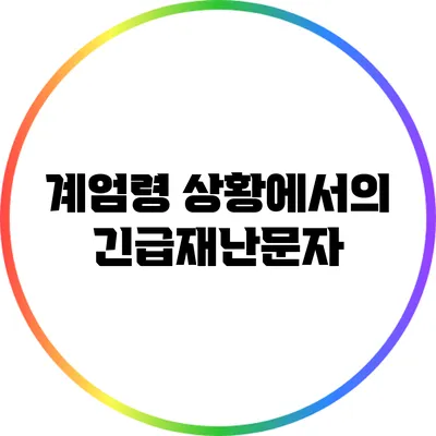 계엄령 상황에서의 긴급재난문자