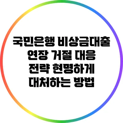 국민은행 비상금대출 연장 거절 대응 전략: 현명하게 대처하는 방법