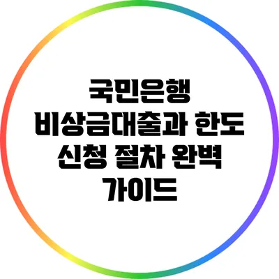 국민은행 비상금대출과 한도 신청 절차 완벽 가이드