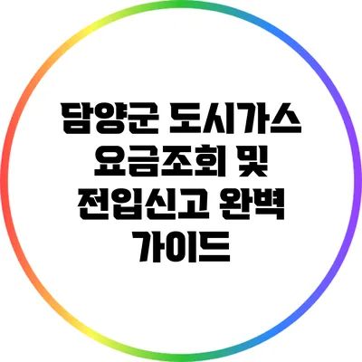 담양군 도시가스 요금조회 및 전입신고 완벽 가이드