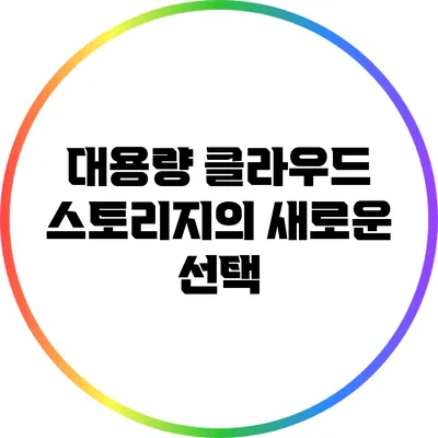 대용량 클라우드 스토리지의 새로운 선택