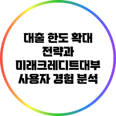 대출 한도 확대 전략과 미래크레디트대부 사용자 경험 분석