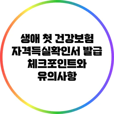 생애 첫 건강보험 자격득실확인서 발급 체크포인트와 유의사항