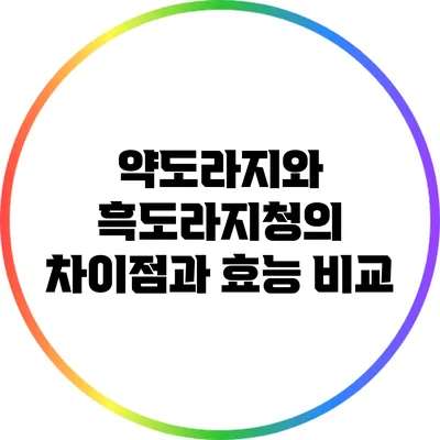약도라지와 흑도라지청의 차이점과 효능 비교