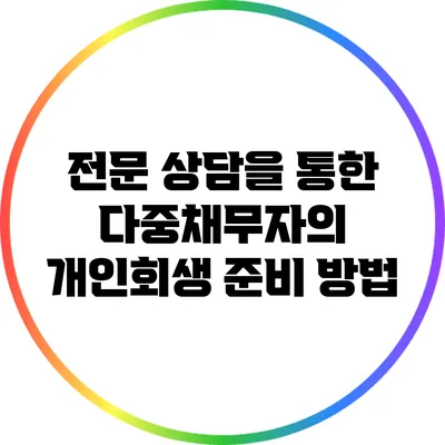 전문 상담을 통한 다중채무자의 개인회생 준비 방법