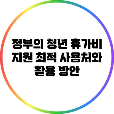 정부의 청년 휴가비 지원 최적 사용처와 활용 방안