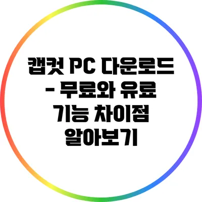 캡컷 PC 다운로드 - 무료와 유료 기능 차이점 알아보기