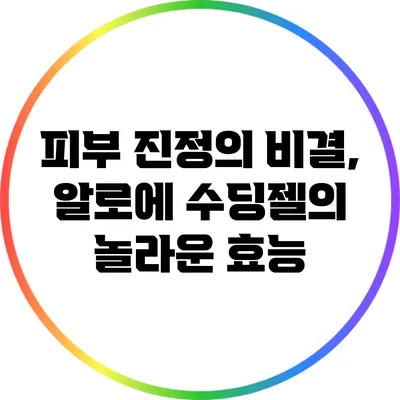 피부 진정의 비결, 알로에 수딩젤의 놀라운 효능