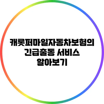 캐롯퍼마일자동차보험의 긴급출동 서비스 알아보기