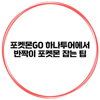 포켓몬GO 하나투어에서 반짝이 포켓몬 잡는 팁